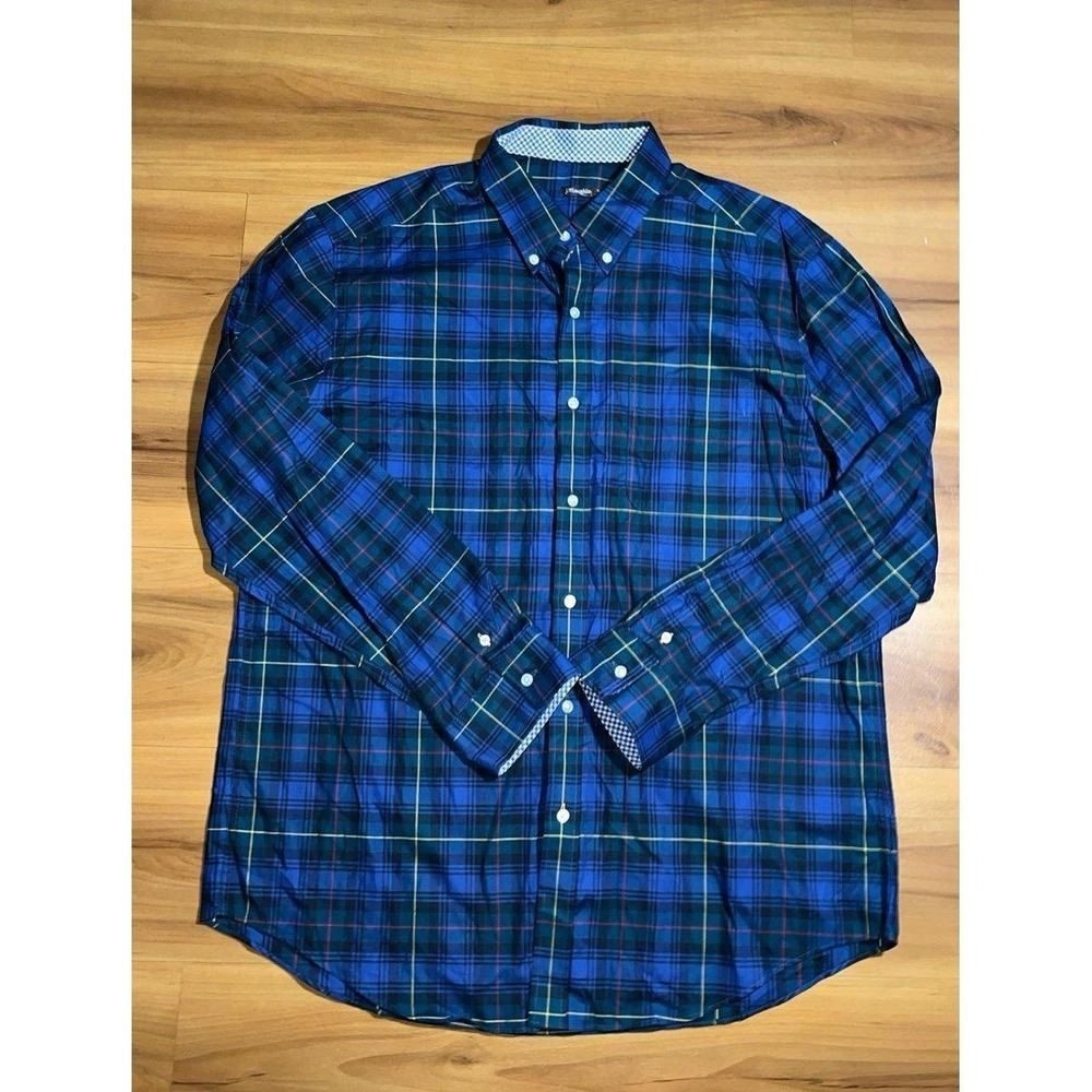 Mens NWOT J.McLaughlin Plaid Business Casual Button Up Dress Shirt